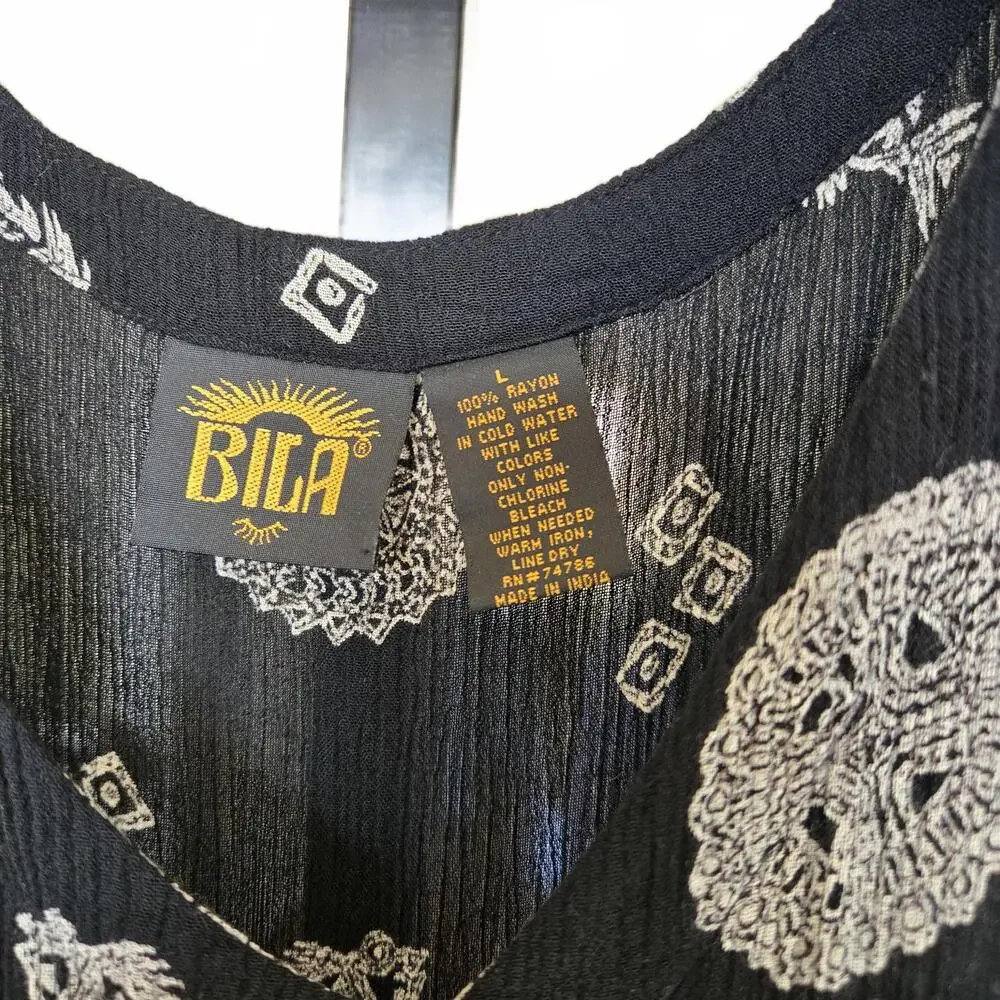 Bila Women's Sleeveless Grecian Motif Print Midi/Maxi Dress Large Resort Wear - Picture 3 of 7